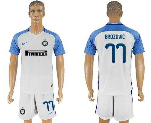 Inter Milan #77 Brozovic White Away Soccer Club Jersey