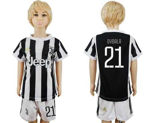 Juventus #21 Dybala Home Kid Soccer Club Jersey