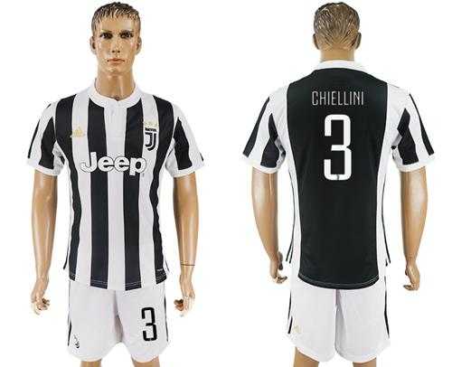 Juventus #3 Chiellini Home Soccer Club Jersey