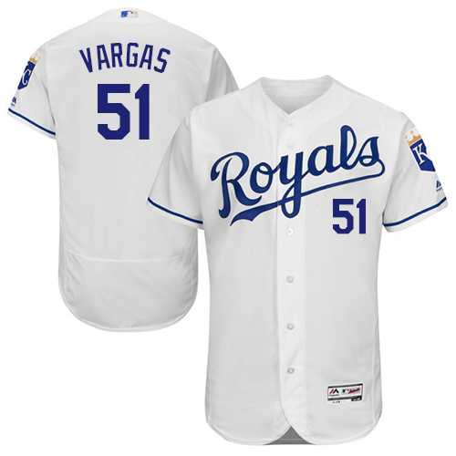 Kansas City Royals #51 Jason Vargas White Flexbase Authentic Collection Stitched MLB Jersey Kansas City Royals #51 Jason Vargas White Flexbase Authentic Collection Stitched MLB Jersey