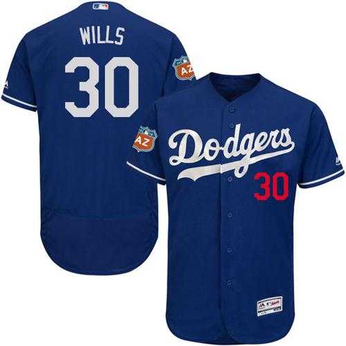 Los Angeles Dodgers #30 Maury Wills Blue Flexbase Authentic Collection Stitched Baseball Jersey