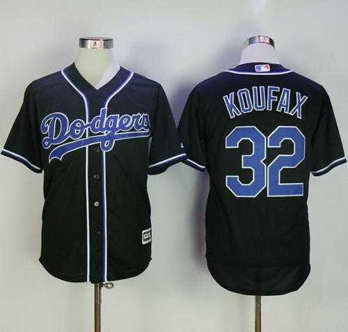 Los Angeles Dodgers #32 Sandy Koufax Black Fashion Stitched MLB Jersey