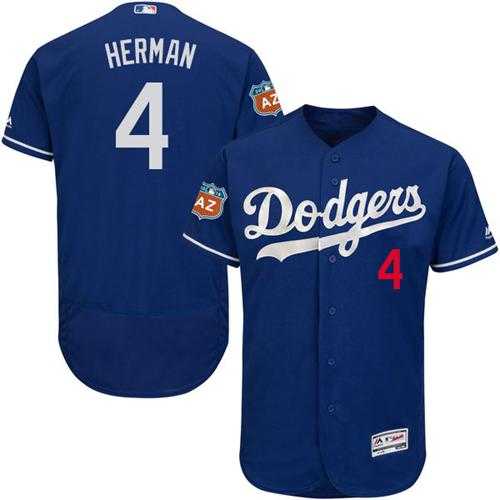 Los Angeles Dodgers #4 Babe Herman Blue Flexbase Authentic Collection Stitched Baseball Jersey