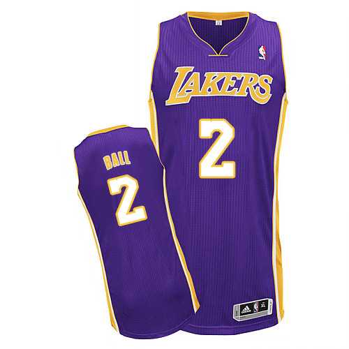 Los Angeles Lakers #2 Lonzo Ball Purple Stitched NBA Jersey