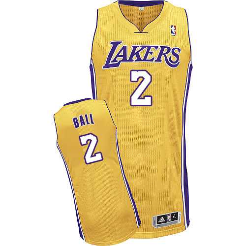 Los Angeles Lakers #2 Lonzo Ball Yellow Stitched NBA Jersey
