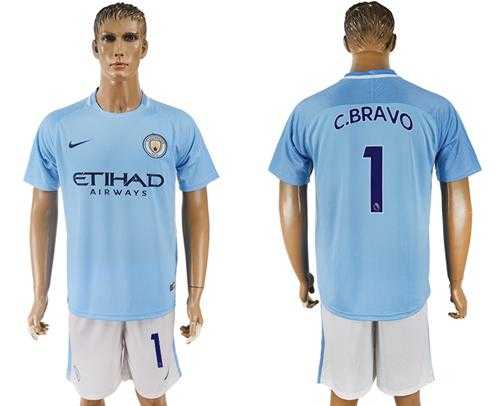 Manchester City #1 C.Bravo Home Soccer Club Jersey