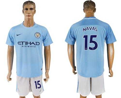 Manchester City #15 Navas Home Soccer Club Jersey