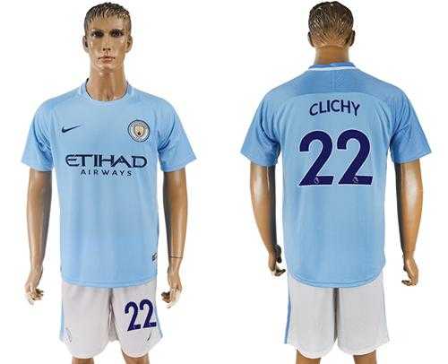 Manchester City #22 Clichy Home Soccer Club Jersey