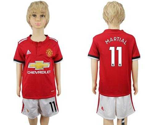 Manchester United #11 Martial Home Kid Soccer Club Jersey