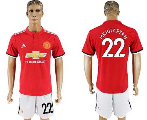 Manchester United #22 Mkhitaryan Red Home Soccer Club Jersey