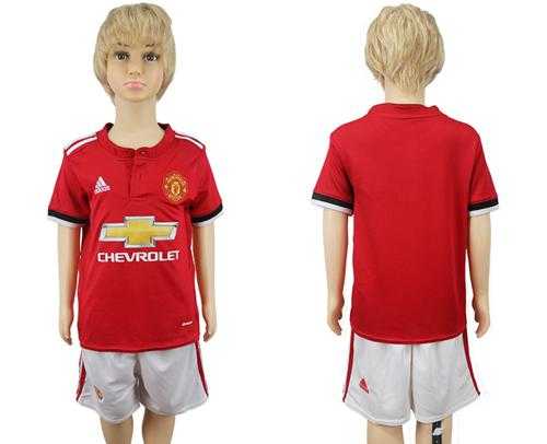 Manchester United Blank Home Kid Soccer Club Jersey