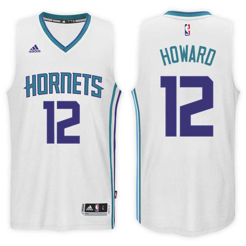 Men's Charlotte Hornets #12 Dwight Howard Swingman Road White Stitched NBA Jersey