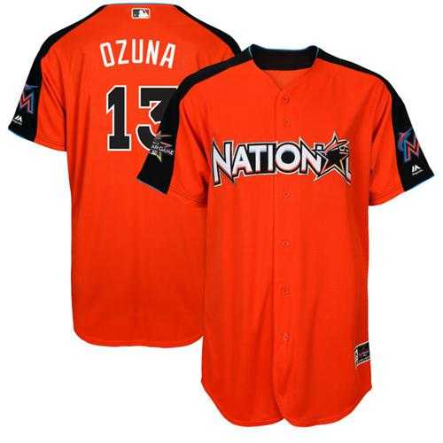 Miami Marlins #13 Marcell Ozuna Orange 2017 All-Star National League Stitched MLB Jersey