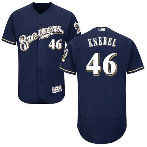 Milwaukee Brewers #46 Corey Knebel Navy Blue Flexbase Authentic Collection Stitched MLB Jersey