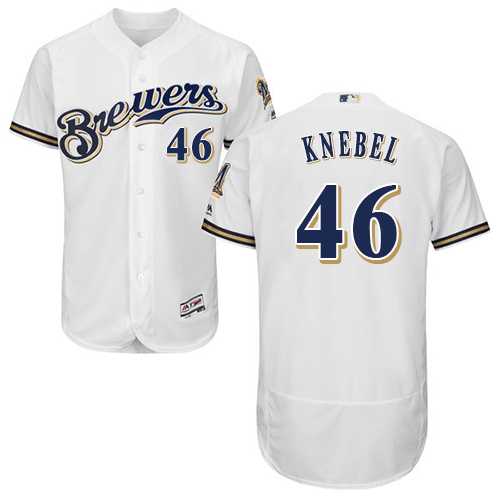 Milwaukee Brewers #46 Corey Knebel White Flexbase Authentic Collection Stitched MLB Jersey