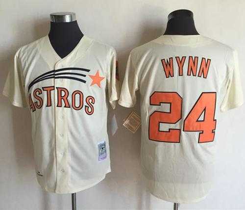 Mitchell And Ness 1971 Houston Astros #24 Jimmy Wynn Cream Throwback Stitched Baseball Jersey Mitchell And Ness 1971 Houston Astros #24 Jimmy Wynn Cream Throwback Stitched Baseball Jersey