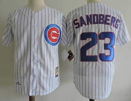 Mitchell And Ness 1990 Chicago Cubs #23 Ryne Sandberg White Throwback Stitched MLB Jersey