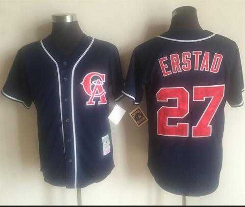 Mitchell And Ness Los Angeles Angels Of Anaheim #27 Darin Erstad Navy Blue Throwback Stitched Baseball Jersey Mitchell And Ness Los Angeles Angels Of Anaheim #27 Darin Erstad Navy Blue Throwback Stitched Baseball Jersey