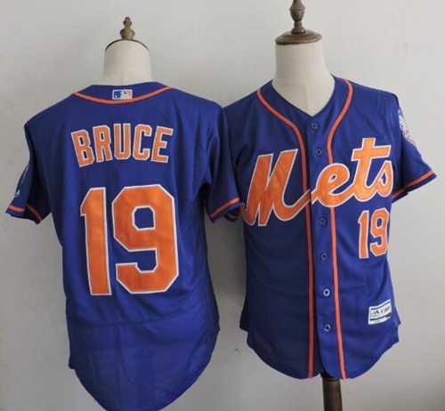 New York Mets #19 Jay Bruce Blue Flexbase Authentic Collection Stitched MLB Jersey New York Mets #19 Jay Bruce Blue Flexbase Authentic Collection Stitched MLB Jersey