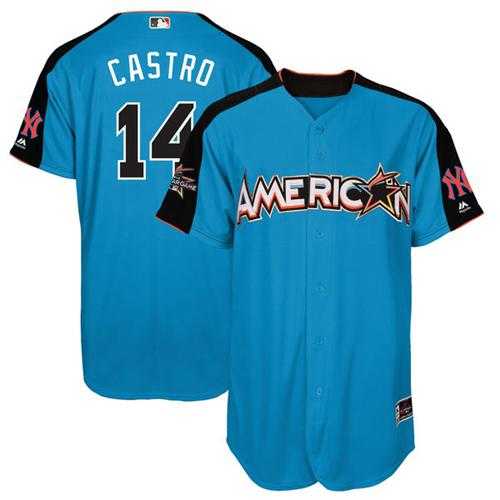 New York Yankees #14 Starlin Castro Blue 2017 All-Star American League Stitched MLB Jersey