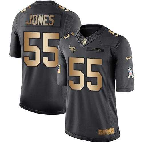 Nike Arizona Cardinals #55 Chandler Jones Black Men's Stitched NFL Limited Gold Salute To Service Jersey