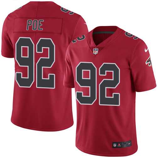 Nike Atlanta Falcons #92 Dontari Poe Red Men's Stitched NFL Limited Rush Jersey