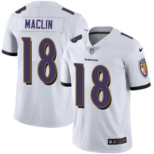 Nike Baltimore Ravens #18 Jeremy Maclin White Men's Stitched NFL Vapor Untouchable Limited Jersey