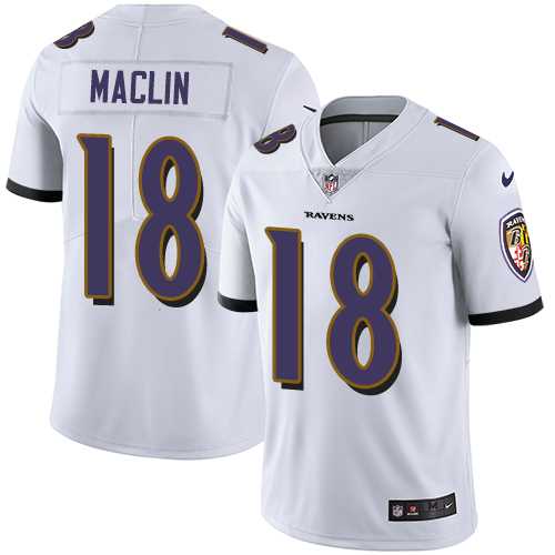 Nike Baltimore Ravens #18 Jeremy Maclin White Men's Stitched NFL Vapor Untouchable Limited Jersey Nike Baltimore Ravens #18 Jeremy Maclin White Men's Stitched NFL Vapor Untouchable Limited Jersey