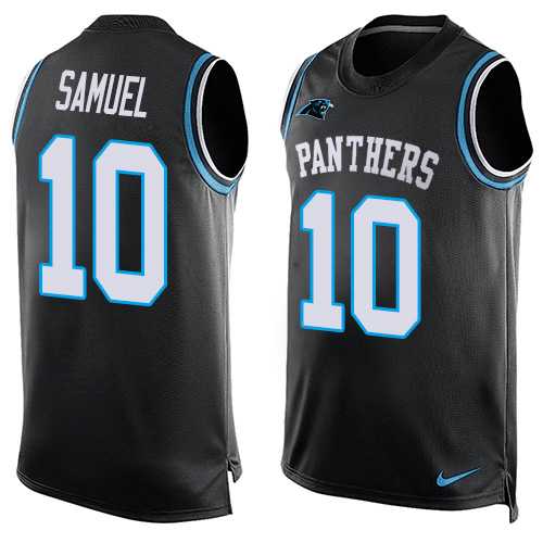 Nike Carolina Panthers #10 Curtis Samuel Black Team Color Men's Stitched NFL Limited Tank Top Jersey