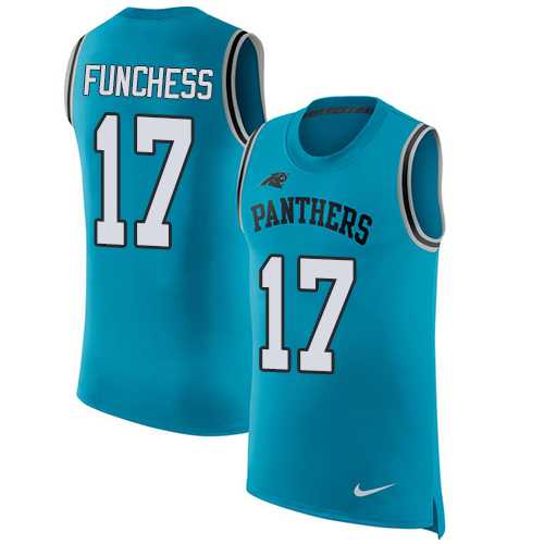 Nike Carolina Panthers #17 Devin Funchess Blue Alternate Men's Stitched NFL Limited Rush Tank Top Jersey