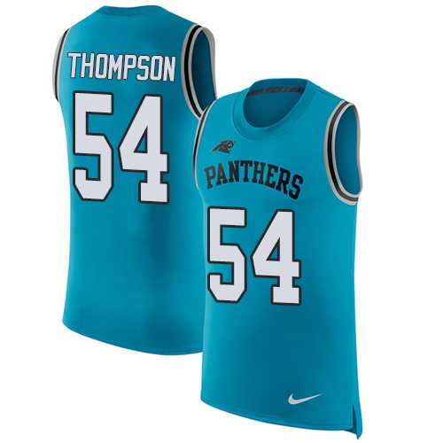 Nike Carolina Panthers #54 Shaq Thompson Blue Alternate Men's Stitched NFL Limited Rush Tank Top Jersey