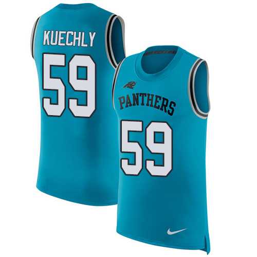 Nike Carolina Panthers #59 Luke Kuechly Blue Alternate Men's Stitched NFL Limited Rush Tank Top Jersey