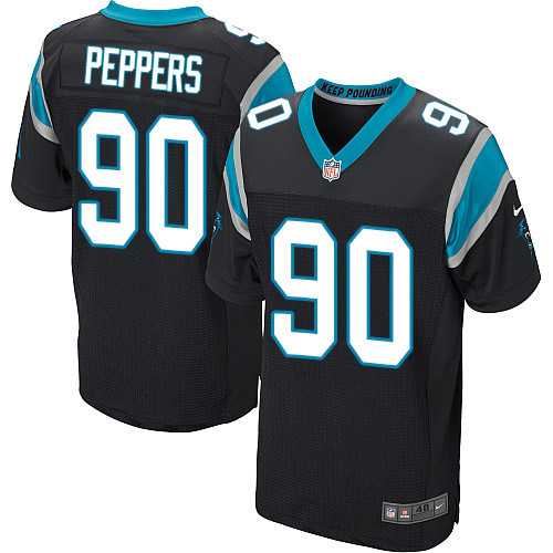 Nike Carolina Panthers #90 Julius Peppers Black Team Color Men's Stitched NFL Elite Jersey