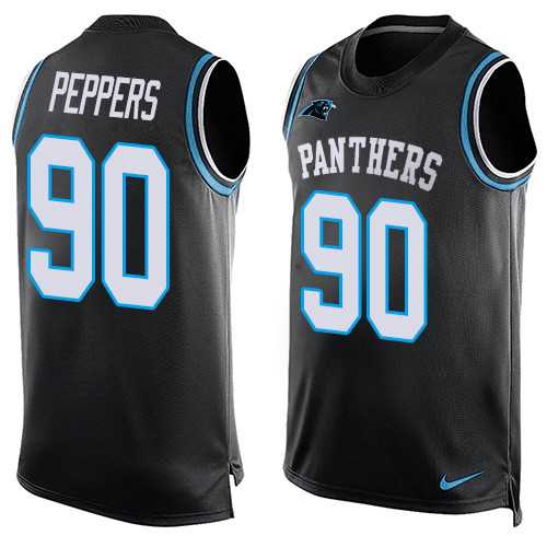 Nike Carolina Panthers #90 Julius Peppers Black Team Color Men's Stitched NFL Limited Tank Top Jersey