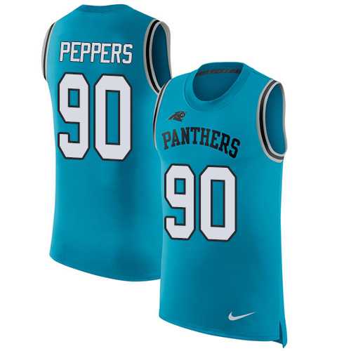 Nike Carolina Panthers #90 Julius Peppers Blue Alternate Men's Stitched NFL Limited Rush Tank Top Jersey