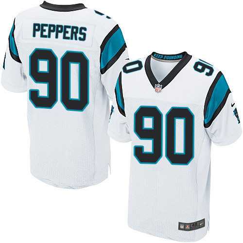 Nike Carolina Panthers #90 Julius Peppers White Men's Stitched NFL Elite Jersey