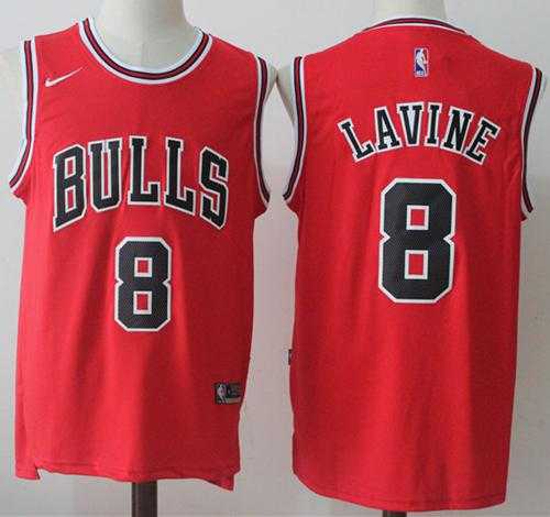 Nike Chicago Bulls #8 Zach LaVine Red Road Stitched NBA Jersey