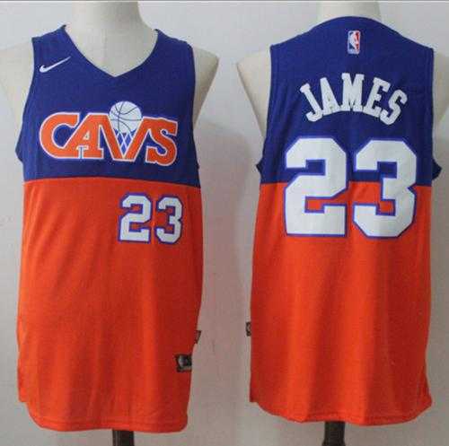 Nike Cleveland Cavaliers #23 LeBron James Blue Orange Stitched NBA Jersey