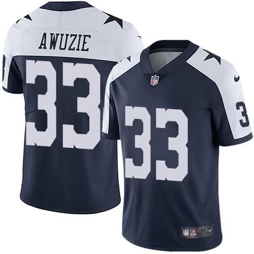 Nike Dallas Cowboys #33 Chidobe Awuzie Navy Blue Thanksgiving Men's Stitched NFL Vapor Untouchable Limited Throwback Jersey