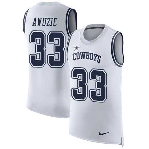 Nike Dallas Cowboys #33 Chidobe Awuzie White Men's Stitched NFL Limited Rush Tank Top Jersey