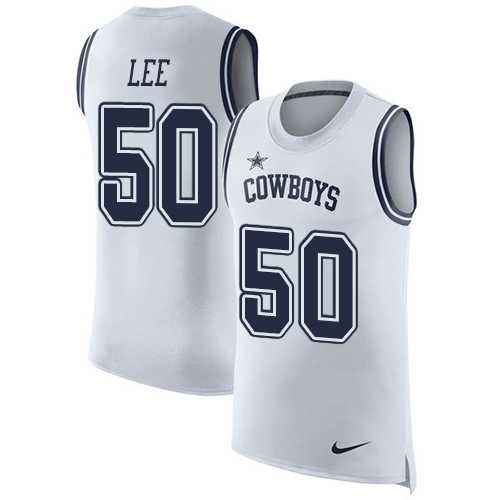 Nike Dallas Cowboys #50 Sean Lee White Men's Stitched NFL Limited Rush Tank Top Jersey
