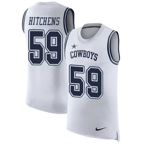 Nike Dallas Cowboys #59 Anthony Hitchens White Men's Stitched NFL Limited Rush Tank Top Jersey