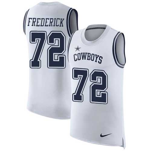 Nike Dallas Cowboys #72 Travis Frederick White Men's Stitched NFL Limited Rush Tank Top Jersey