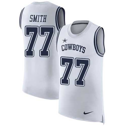 Nike Dallas Cowboys #77 Tyron Smith White Men's Stitched NFL Limited Rush Tank Top Jersey