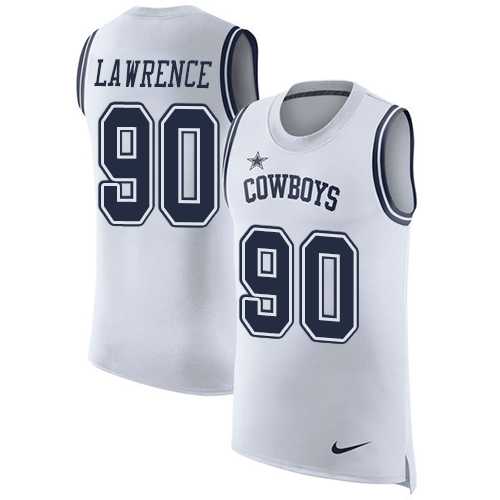 Nike Dallas Cowboys #90 Demarcus Lawrence White Men's Stitched NFL Limited Rush Tank Top Jersey