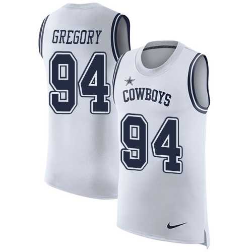 Nike Dallas Cowboys #94 Randy Gregory White Men's Stitched NFL Limited Rush Tank Top Jersey