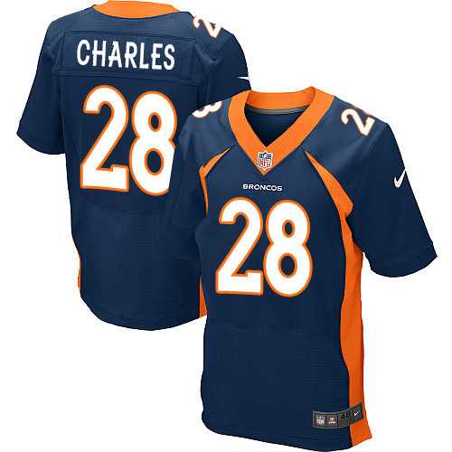 Nike Denver Broncos #28 Jamaal Charles Navy Blue Alternate Men's Stitched NFL New Elite Jersey