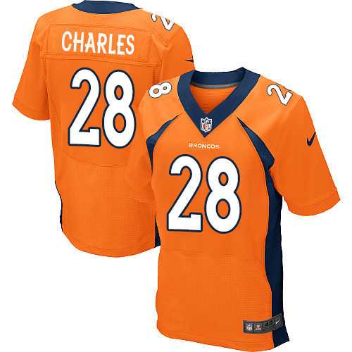 Nike Denver Broncos #28 Jamaal Charles Orange Team Color Men's Stitched NFL New Elite Jersey