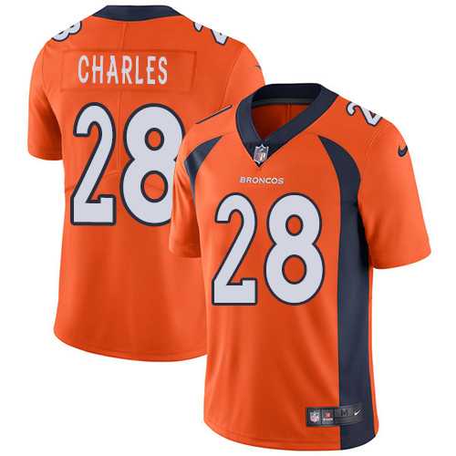 Nike Denver Broncos #28 Jamaal Charles Orange Team Color Men's Stitched NFL Vapor Untouchable Limited Jersey