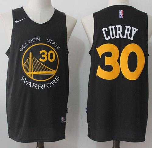 Nike Golden State Warriors #30 Stephen Curry Black Fashion Stitched NBA Jersey